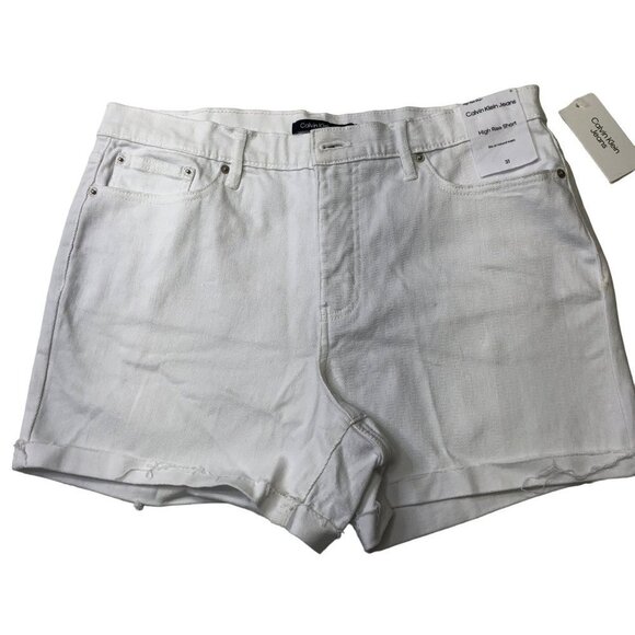 $59 Calvin Klein Jeans Women's High-Rise Roll-Cuff Shorts size 31‎ nwt - Picture 1 of 7